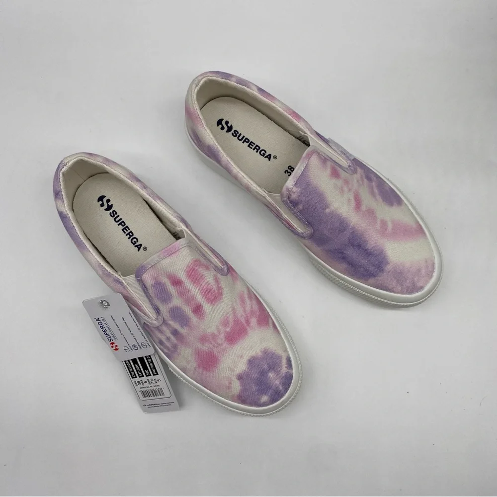 Superga Women's 2306 fancotw platform Sneaker in Pink Purple Tie Dye size 7.5